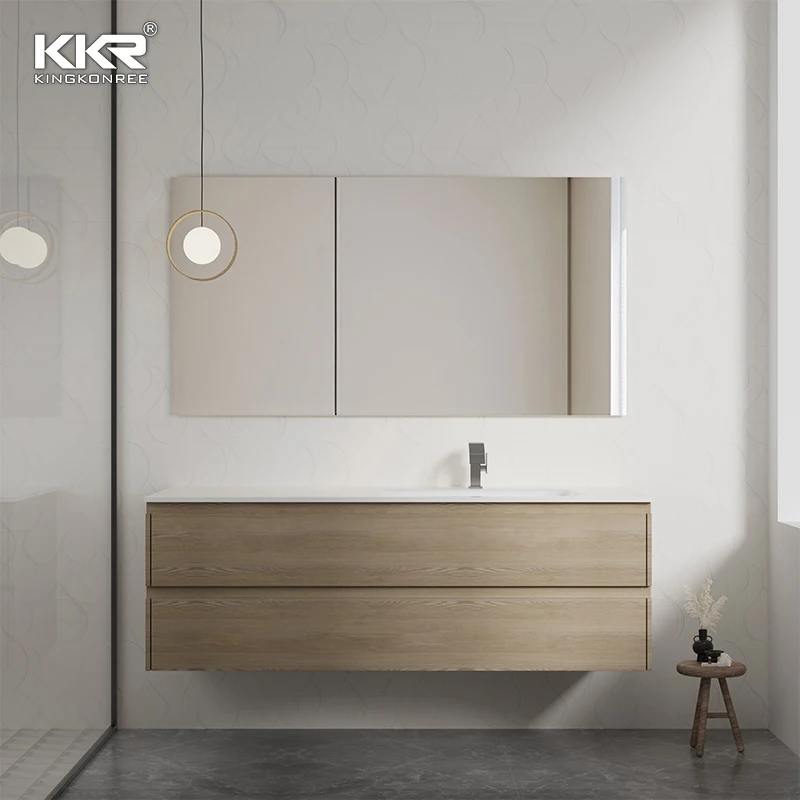 Maximizing Space Integrated Sink on Solid Surface Vanity Combo for Modern Living