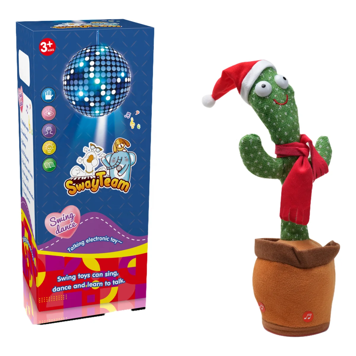 Christmas Electronic Plush Toys Dancing Cactus Doll Kids Toy Can Speak Talk Record Repeat