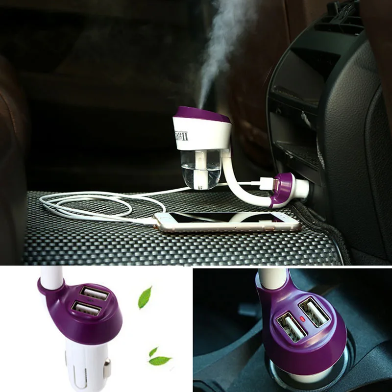 Dual USB Car Charger Essential Oil Car Diffuser Car Air Purifier And Humidifier