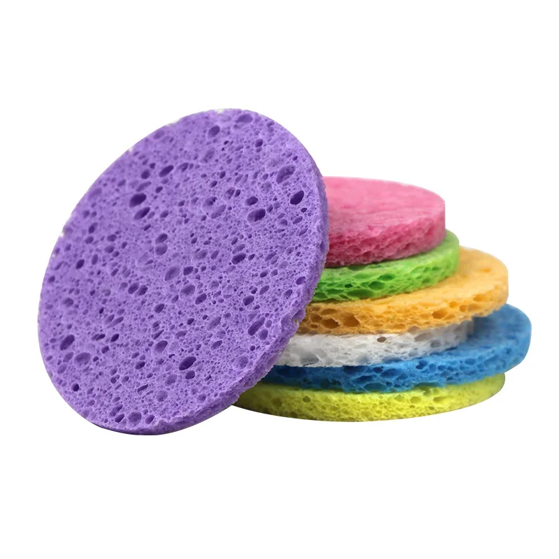 HMU Natural Exfoliation Wood Pulp Cotton Facial Compression Cleansing Sponge Wholesale Eco Friendly Compressed Facial Sponge