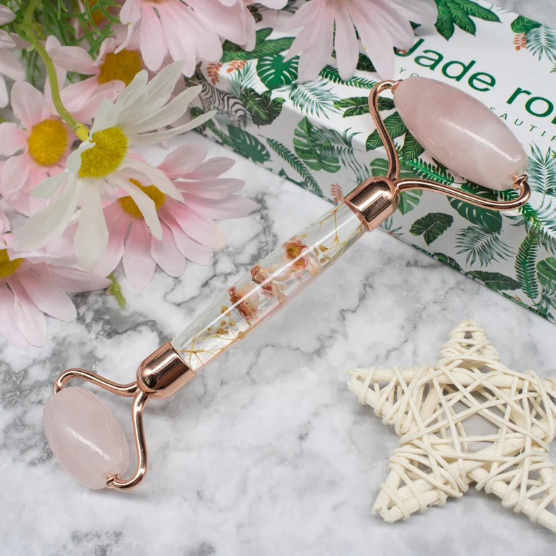 Частный производитель нефритовых роликов, розовый кварц для массажа лица