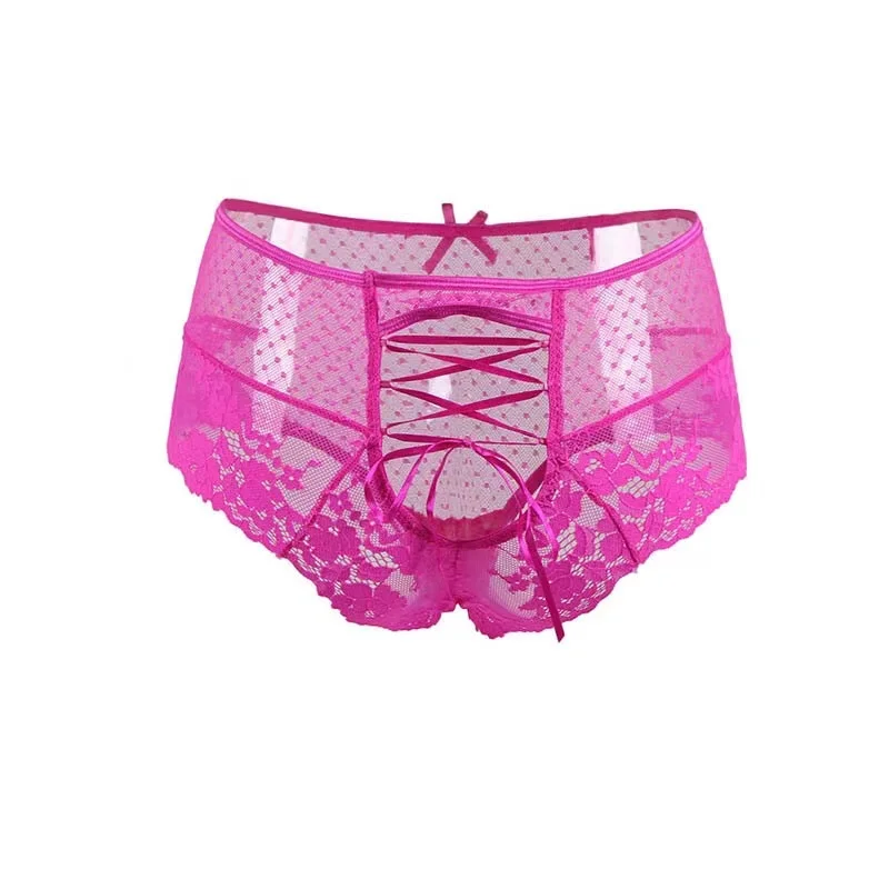 Wholesale sheer lace sexy hot transparent  girls blue lace-up sexy panty  mature girls panties brief