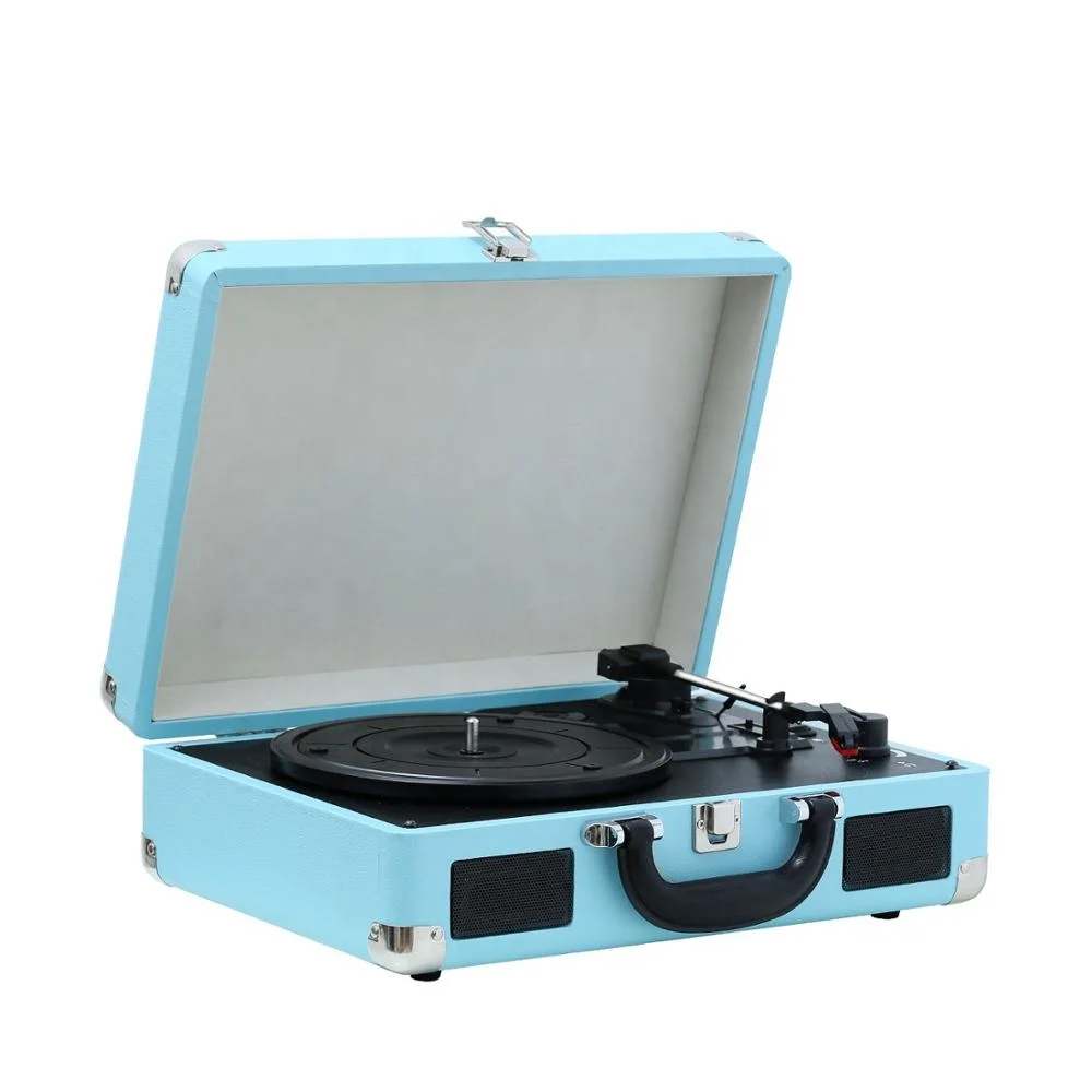 gramophone case portable Vinyl turntable Phonograph Records Players Turntable vinyl record Player with built-in Speaker