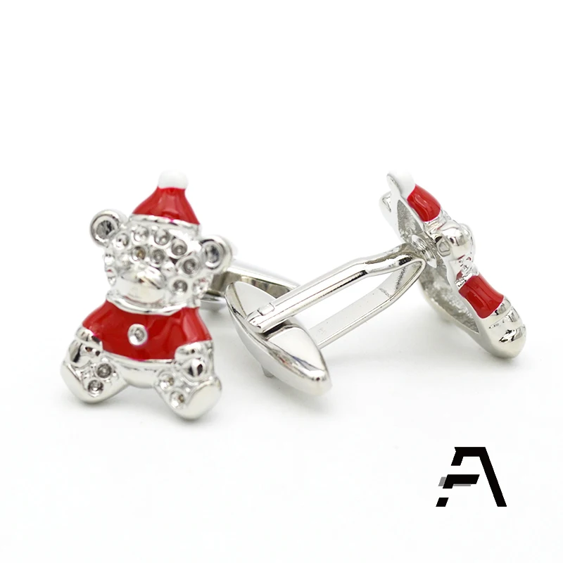 Christmas bear gift cufflinks for men