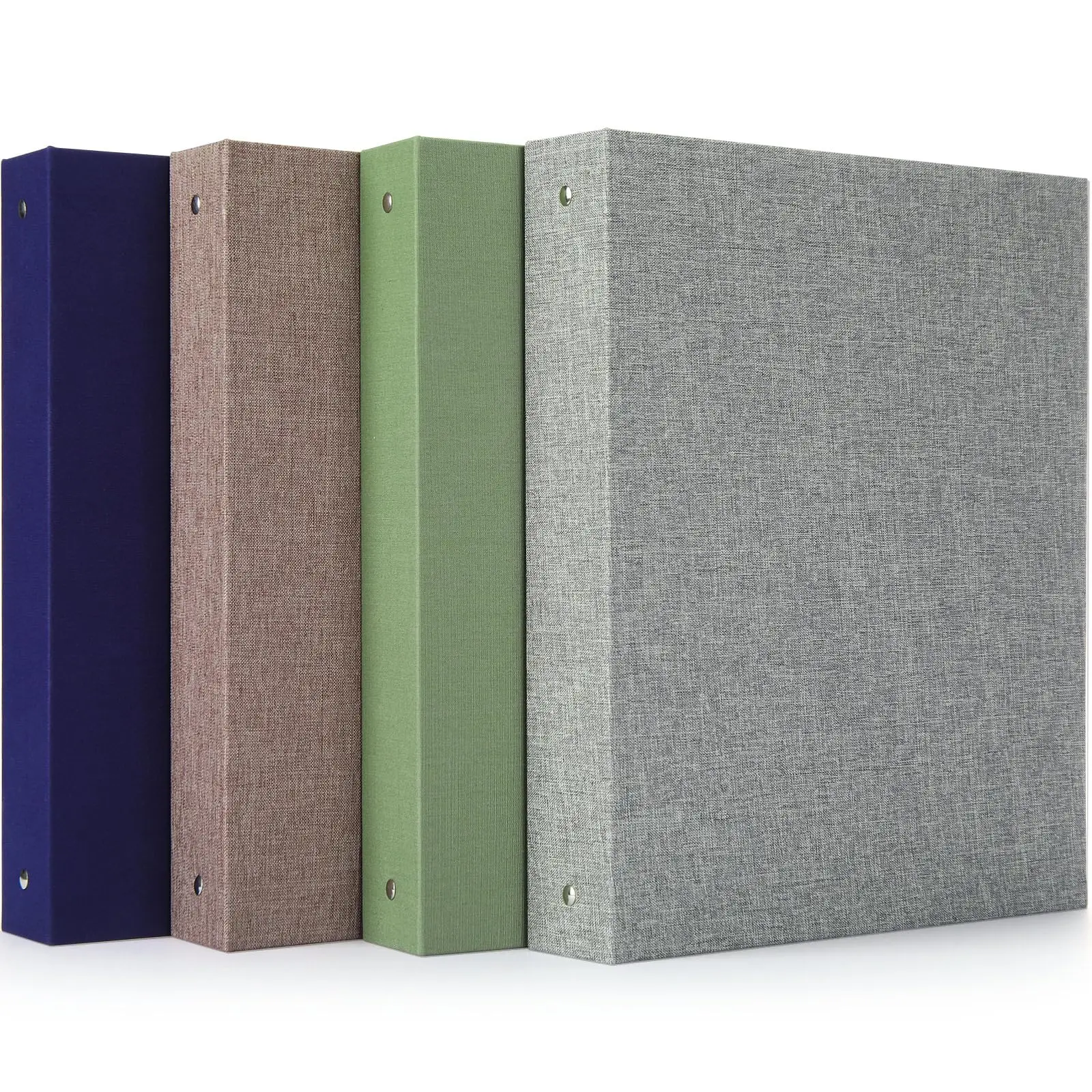 beige aesthetic custom leather paper A4 A5 fabric cover cloth linen photo baby document file organizer folder 3 ring binder