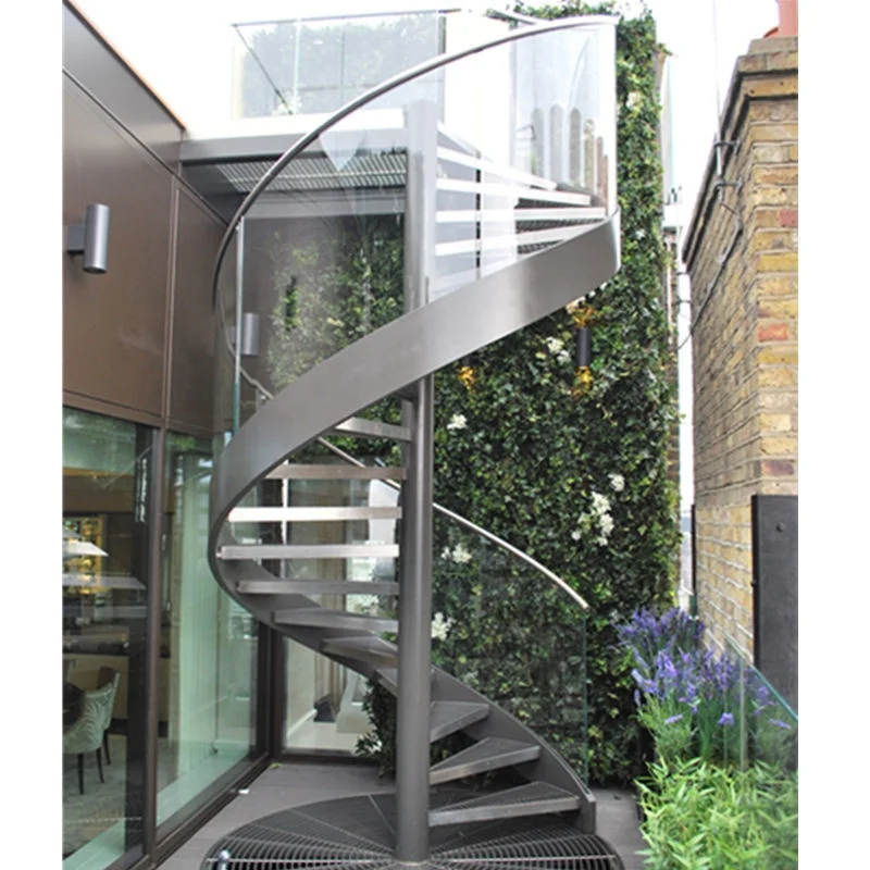 DAIYA portable metal stairs with glass railing industrial portable stairs indoor metal stairs