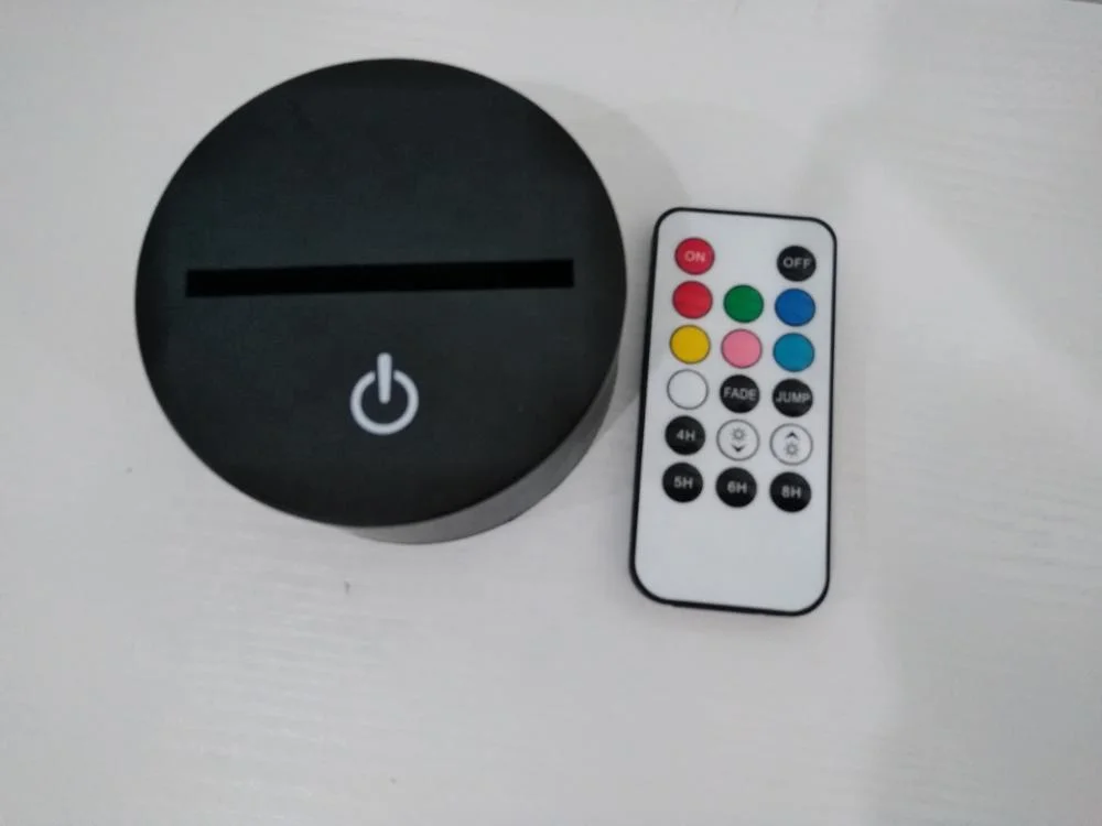 Black Touch sensor switch 7 color change 3d acrylic illusion night lamp base