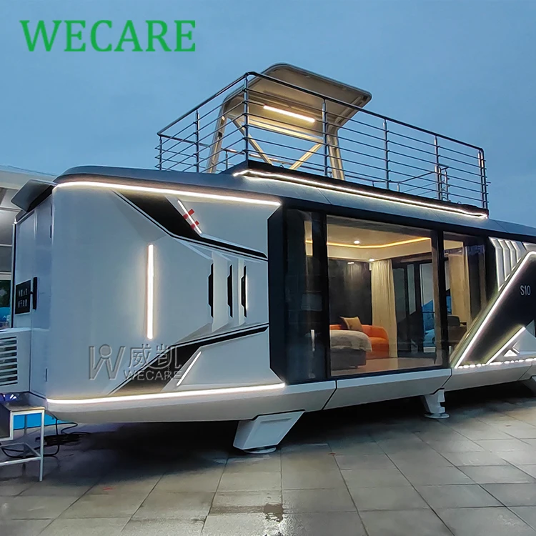 Outdoor Capsule House Commercial Space Airship Pod Prefab House Under 20k Prefab Houses 3 Bedrooms Luxury Vessel Home