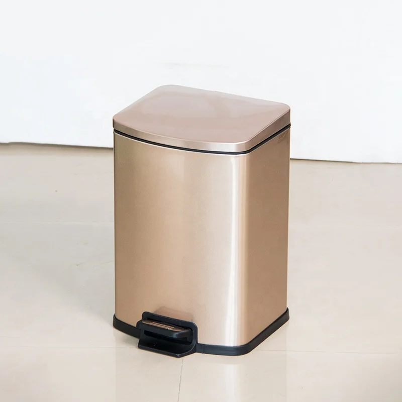 Leasylife 9L/2.3GAL Metal pedal flap simple human trash can