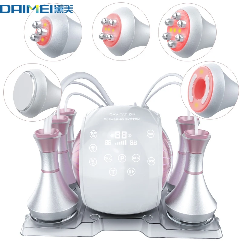 6 In 140K 80K Vacuum Cavitation System Tripolar RF Body Slimming Sculpting  Machine Lipo Laser  Equipment