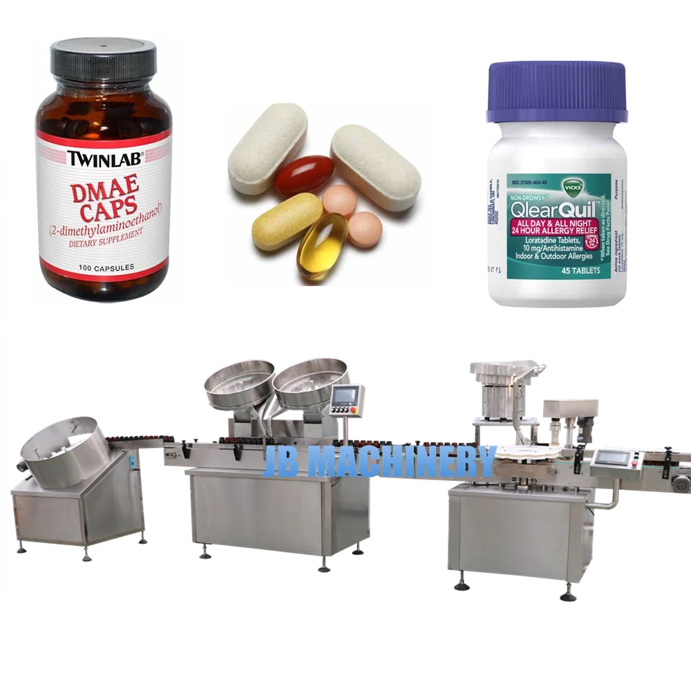 Automatic capsule counting machine, bottle filling and capping machine for 00 0 1 2 3 4 capsule