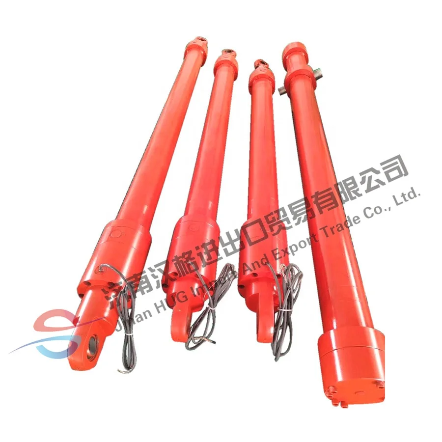 Red Custom Bore Rod Hydraulic Cylinder For Construction Industry