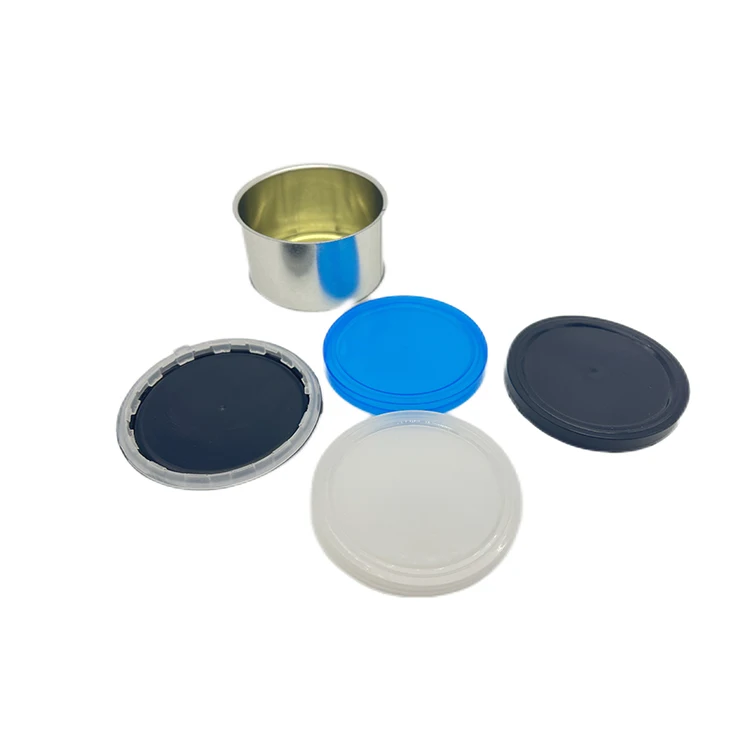 Metal tin cans for caviar, ketchup, nitrogen, and tobacco, with child-proof lids