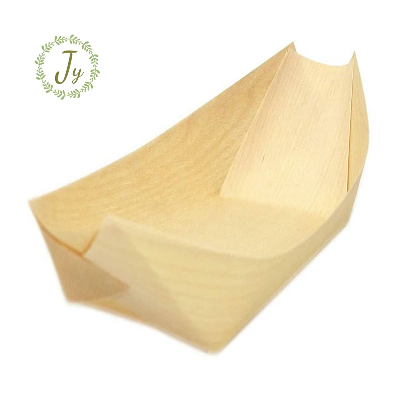 
High Cost Performance Disposable Wooden Boat Serving Tray Sushi Wood Boat 