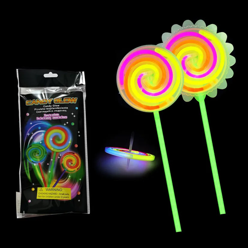 Nicro Night Luminous Connectors Rotatable in The Dark Kids Toy Neon Glow Sticks Birthday Party Supplies Windmill Spinning Candy