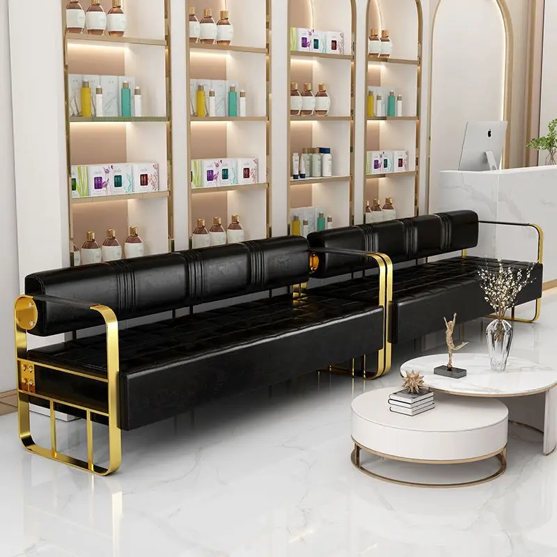 Modern Simple Custom Beauty Salon Hair Barbershop Waiting Chair Shampoo Furniture Waiting Area