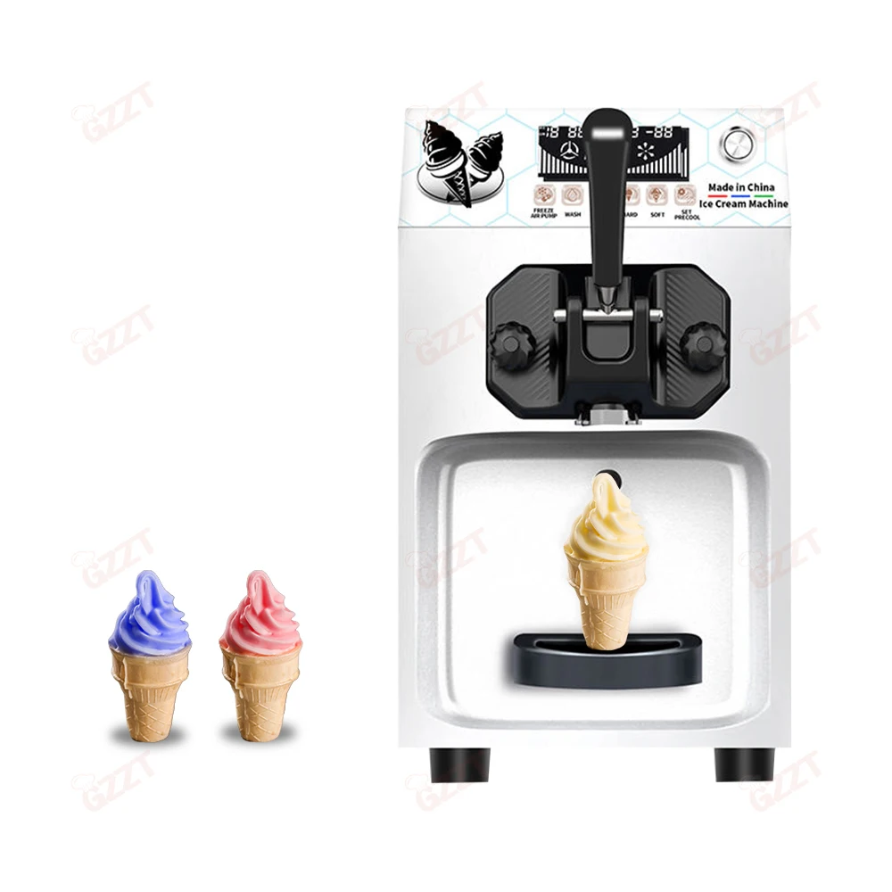 220V 110V 6L Hopper Mini Desktop Single Nozzle Sundae Yogurt Machine Small Space Frozen Ice Cream Machine Make Softy Ice Cream