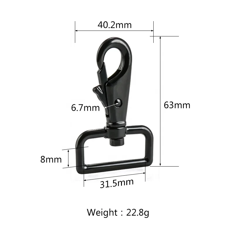 High quality metal dog leash swivel snap hook customized logo hook for handbag