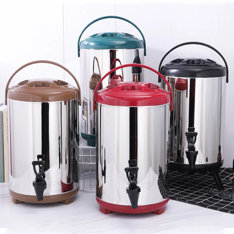 6L/8L/10L12L/14L/16L/18L Thermos Keep Warm Barrel Milk Tea Bucket Insulated Beverage Dispenser