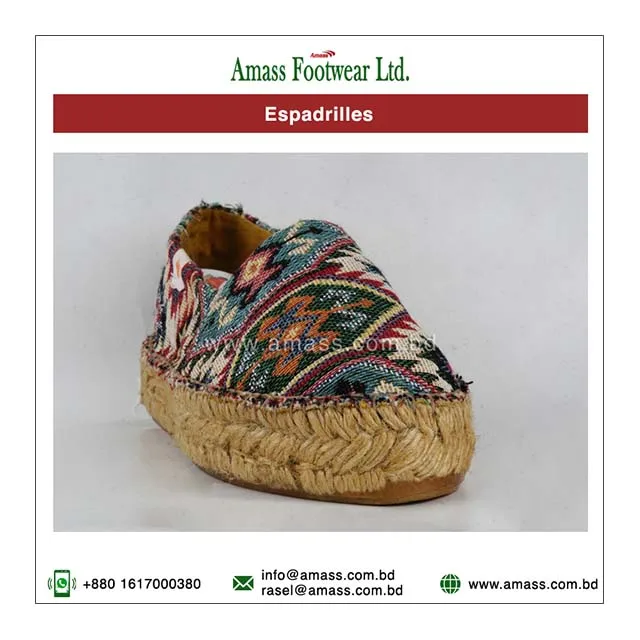 Cheap Casual Safety Espadrilles Soles Jute Brand Walking Style Flat Shoes Ladies