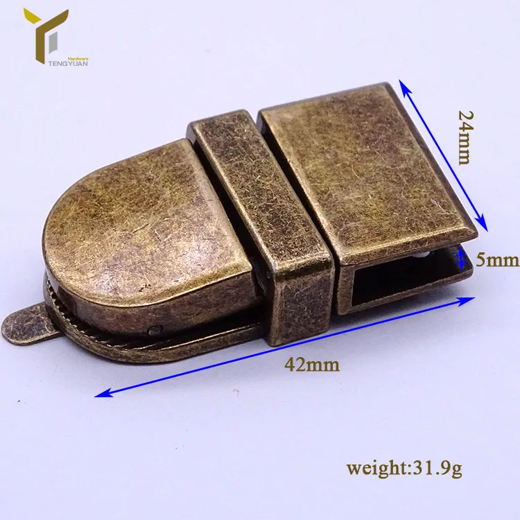 Custom briefcase hardware lock zinc alloy metal lock  antique brass metal twist turn lock for bag