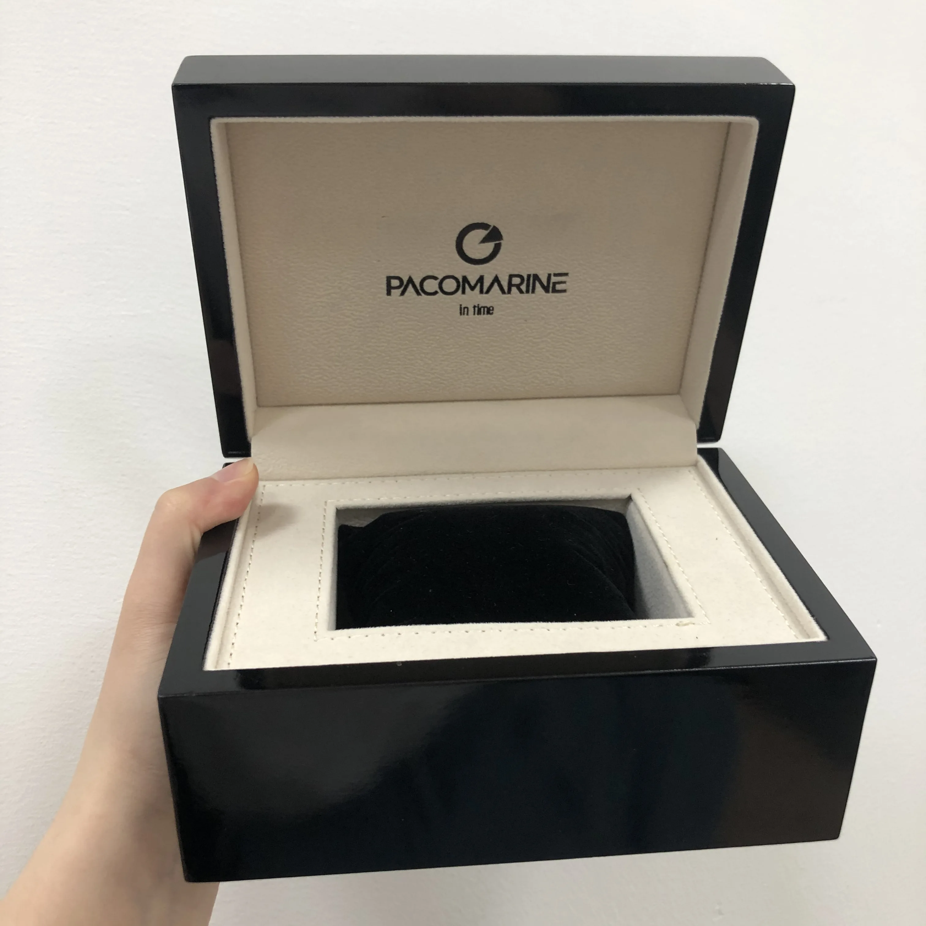 Watch Package Box black painting Wood Top Luxury Elegant Gift Custom logo private design Wooden Boxes