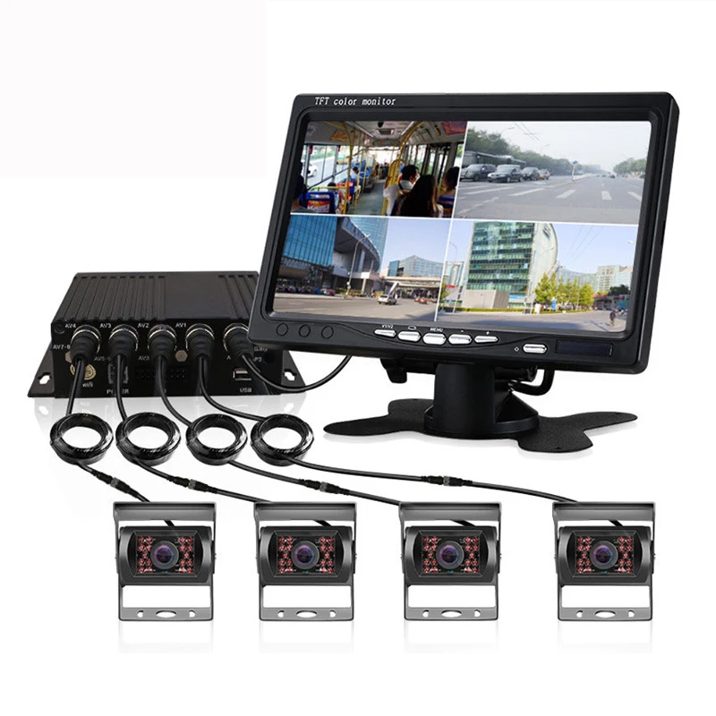 Car Lcd Monitor Monitor For Car 4 Channels Monitor AHD Camera 7inch Split Screen