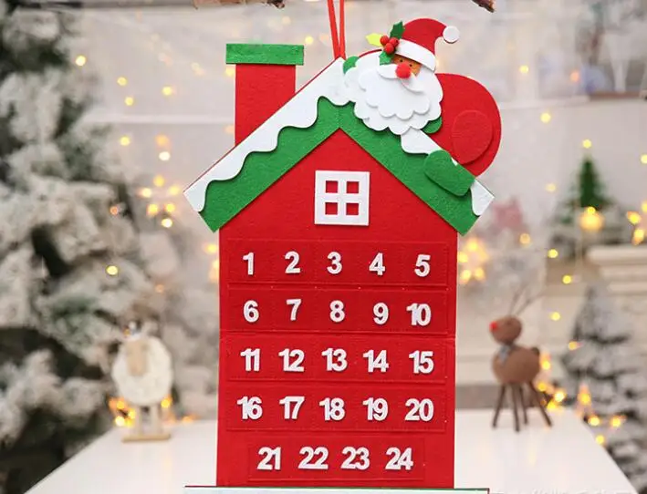Newest DIY Countdown Decorations Christmas Tree Ornaments Felt Advent Calendar
