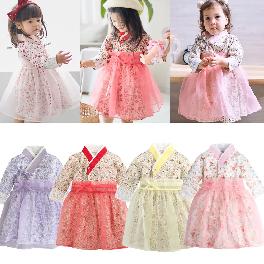 Весенняя одежда для девочек Hanbok детское праздничное