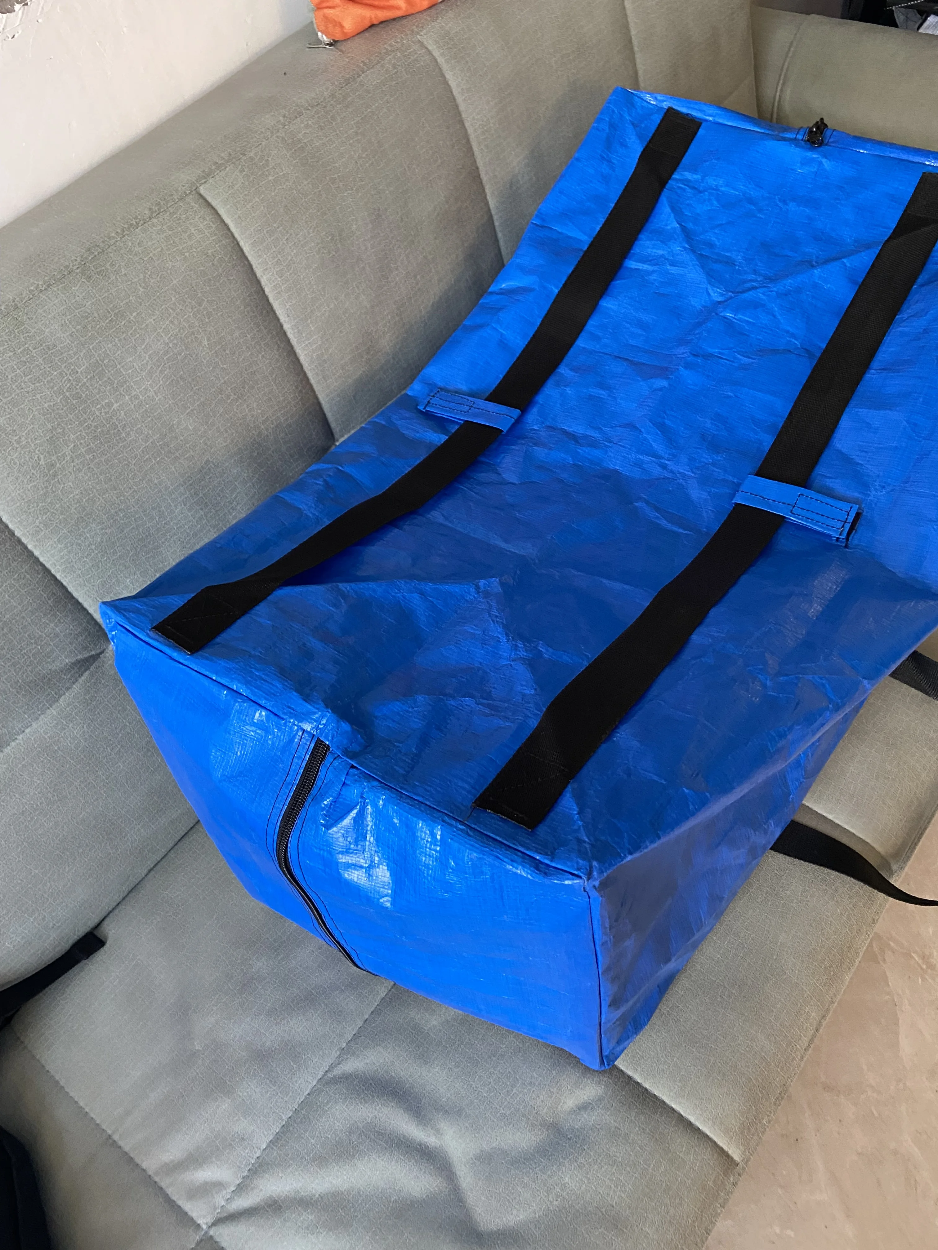 180 Gsm Heavy Duty Extra Large Storage Bags, Blue Moving Bags Totes with Zippers For Clothing Blanket Storage