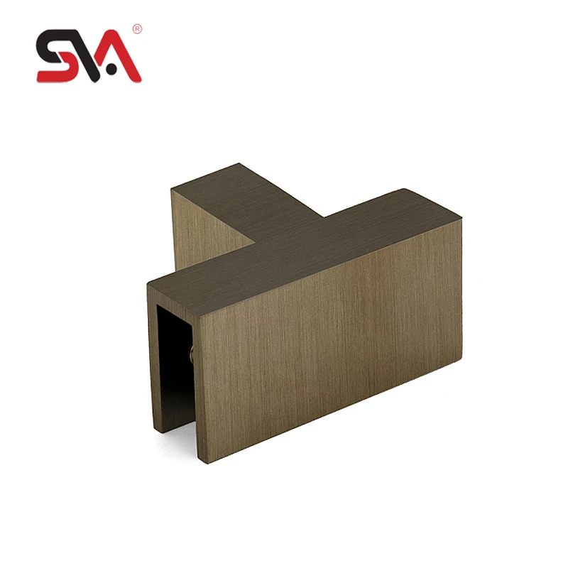 Customized Bathroom Glass Fixed Clip Brass Green Bronze 90 Degree T Junction Design Shower Glass Door Clamp