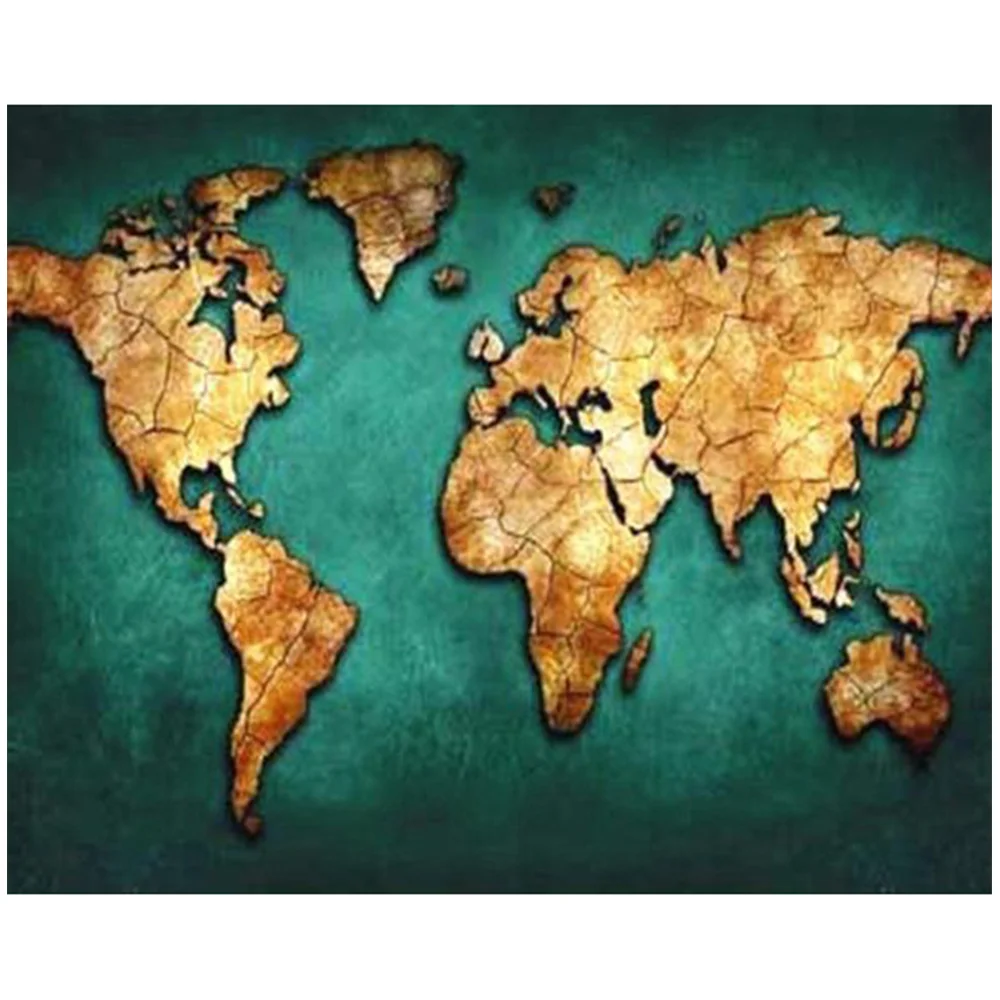 Алмазная мозаика вышивка Карта мира ручная работа картина 5D алмазная живопись крестиком холст печать