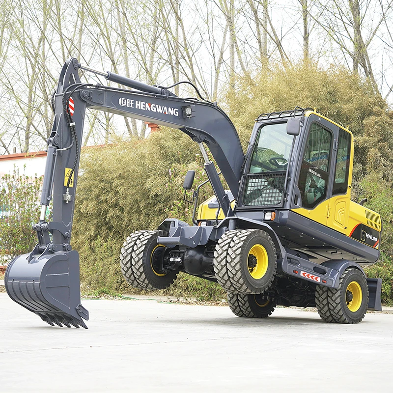 Hengwang HWL80 8 tons high quality wheel excavator hydraulic walking wheel excavator for sale