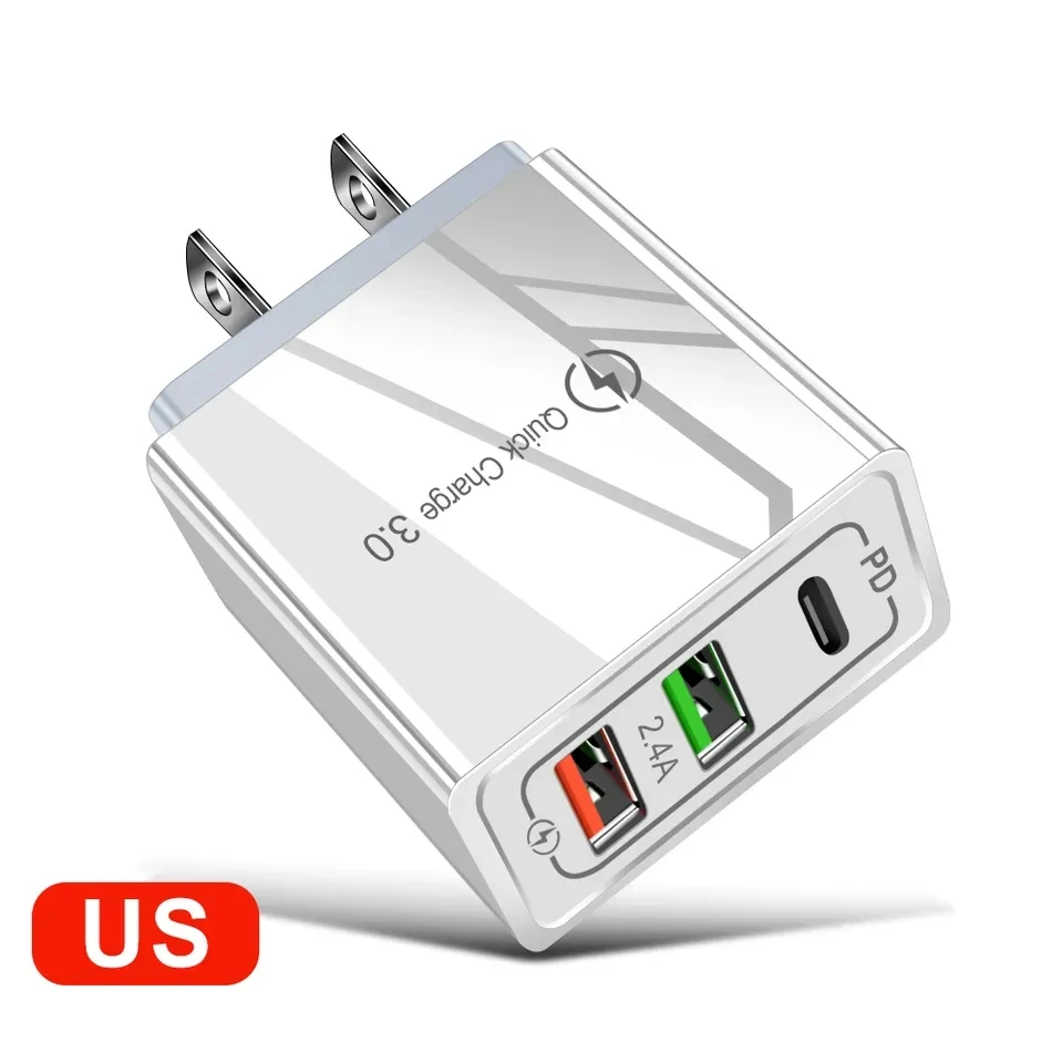 PD Fast Charger QC 3.0 Fast Wall Charger Adapter Plug Type C USB Charger for Samsung For iPhone Tablet