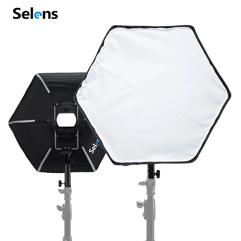 Selens 60cm Photography Studio Hexagon Softbox With L-Shape Adapter Ring