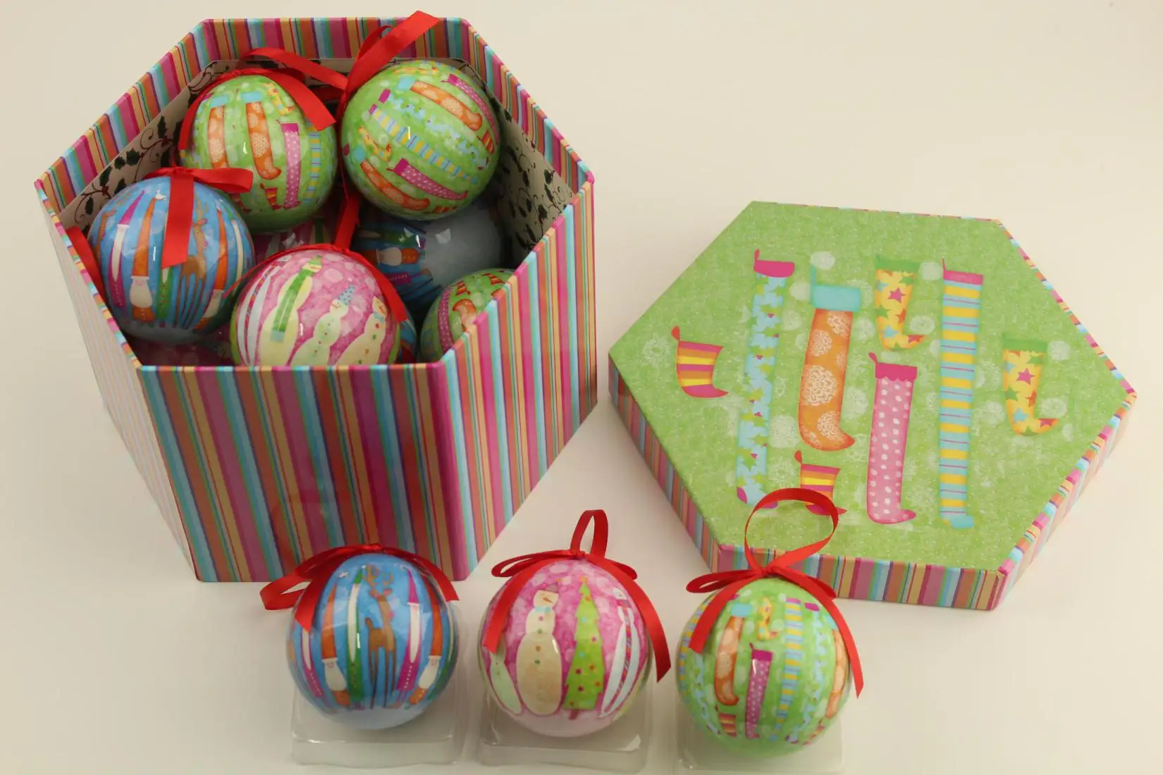 Full color print Foam Paper Ball Christmas Tree Ball