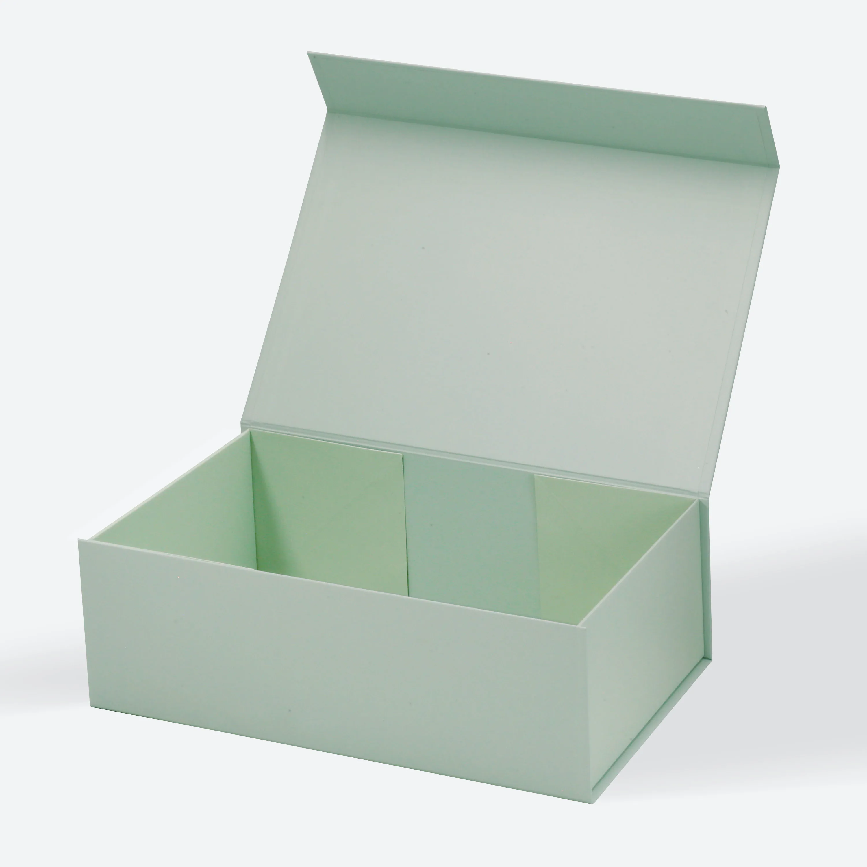 Sage green color custom clothing gifts packaging foldable box with magnetic lid