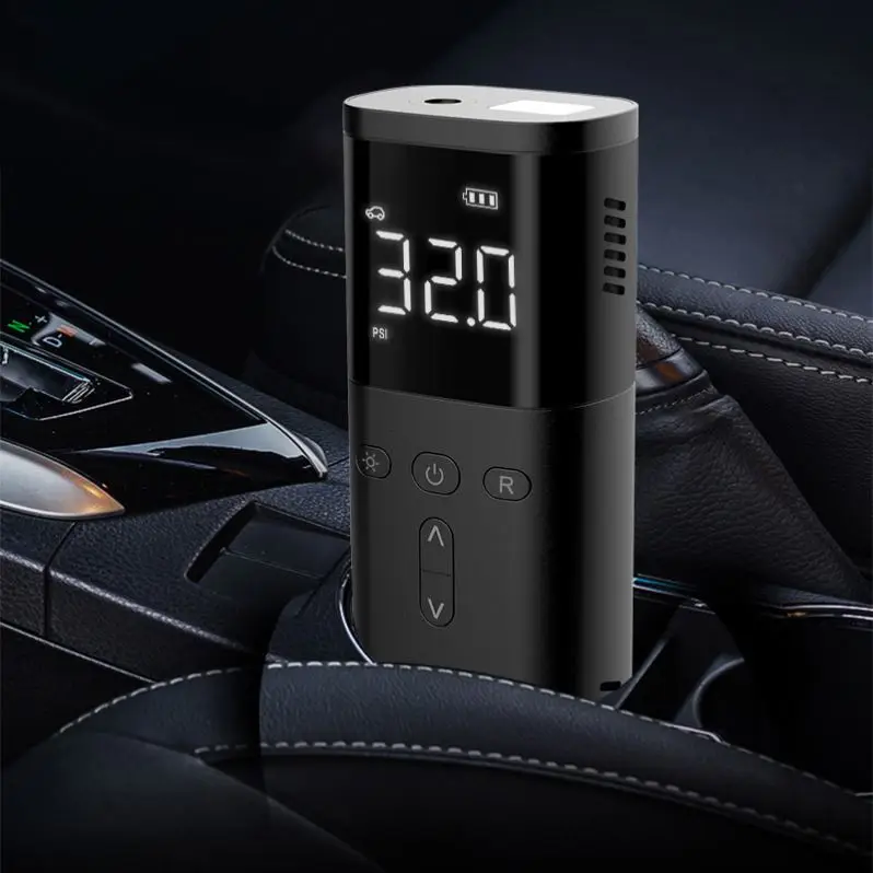 Portable Air Compressor Car Tyre Inflator  Pump Tire Inflator  Pump Light Weight Portable 12V Max Motorcycle Black