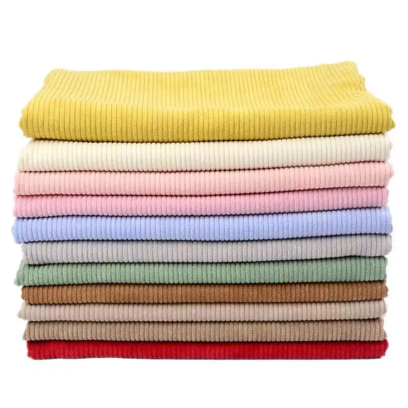 Hot selling corduroy fabric 100% Polyester/6 wale corduroy fabric
