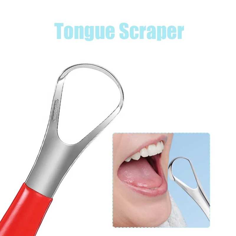 Professional Metal Tongue Scrappers Stainless Steel Tongue Cleaner Oral Care Tools For Adults