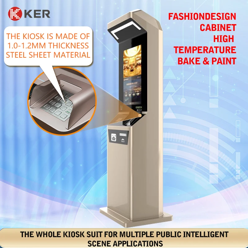 32 inches hotel self service kiosk camera+qr-code scanner+thermal printer pos self service kiosk self service kiosk hotel