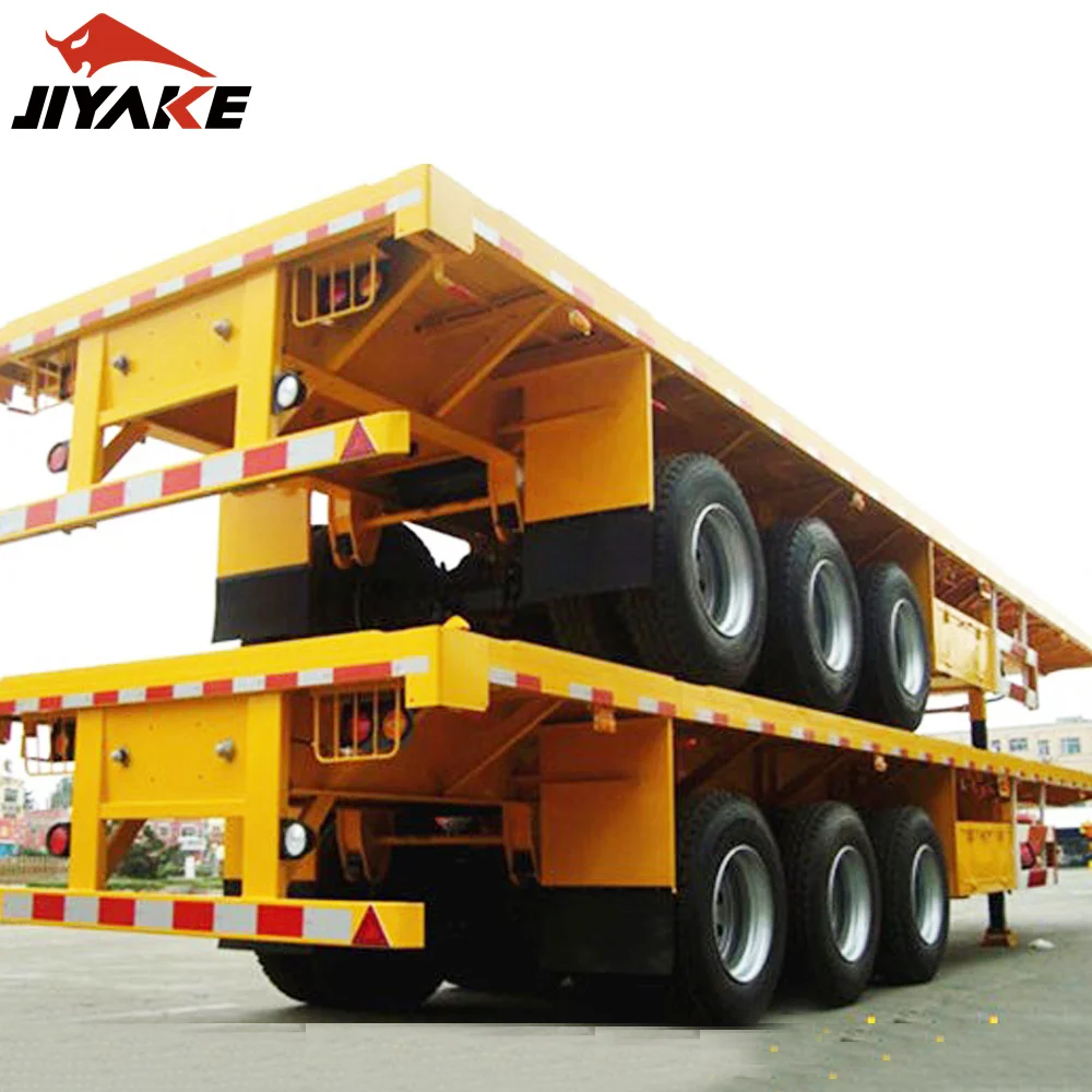 High Quality 3 axles 40 FT a axles 20 FT 50 tons container flatbed heavy duty semi truck head trailer