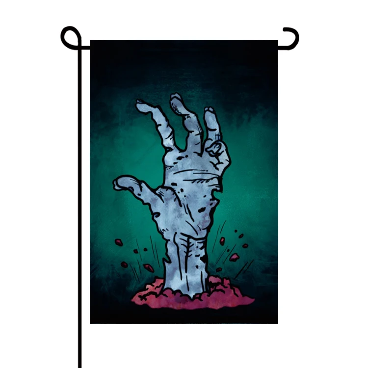 Halloween Garden Flags Double-Sided Welcome Sign Vertical Skeleton Boo Ghost Happy Halloween Decorative Shelf Flags