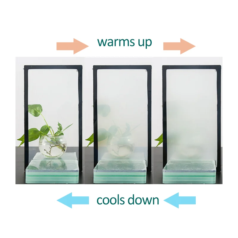 
HEWEI Energy Saving Smart Sun Shading thermal insulated glass tempered glass Building Glass 