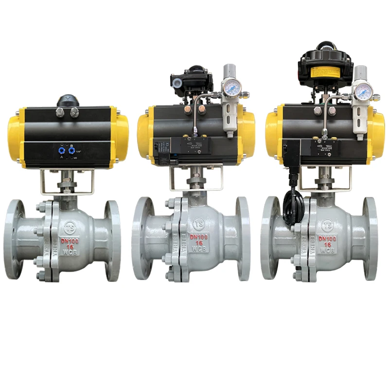 pneumatic actuator  single action carbon steel 4 inch ANSI150LBS flange floating ball valve distributor