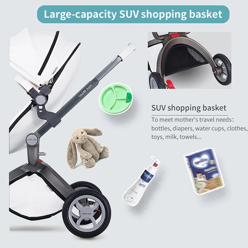 
Purorigin Newborn Lightweight Baby Stroller Bassinet Carriage High Landscape Luxury Pram 3-in-1 Shock-Resistant Travel Stroller 