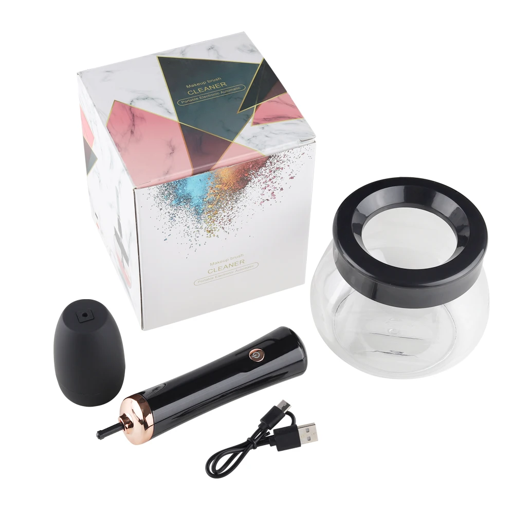 
New Makeup Brush Cleaning Tool Single Silicon Collar Electric Automatic and Rotating Dryer Machine Cosmetic Brush Cleaner OEM 