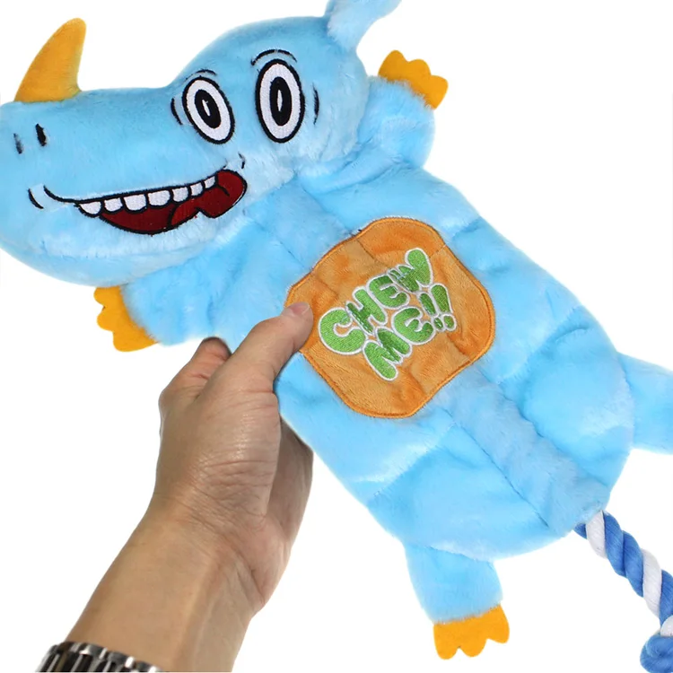 Dog Squeaky Toy super flat  Christmas deer  alligator  rhino Durable  With 6 Squeakers for Dog Chew toys plush toy