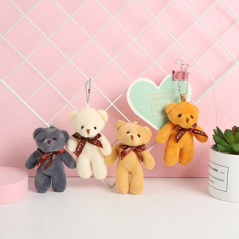 multi colors Anime Plush Toy Mini Teddy Bear Keychain Wholesale Custom Kids Cartoon Stuffed Animal Soft Plush Mini Teddy Bear