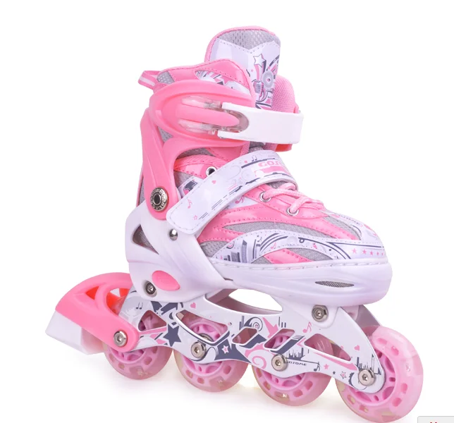 Full Suit Roller Skates Children Beginner Adjustable professional flashing Inline roller Skates for kids